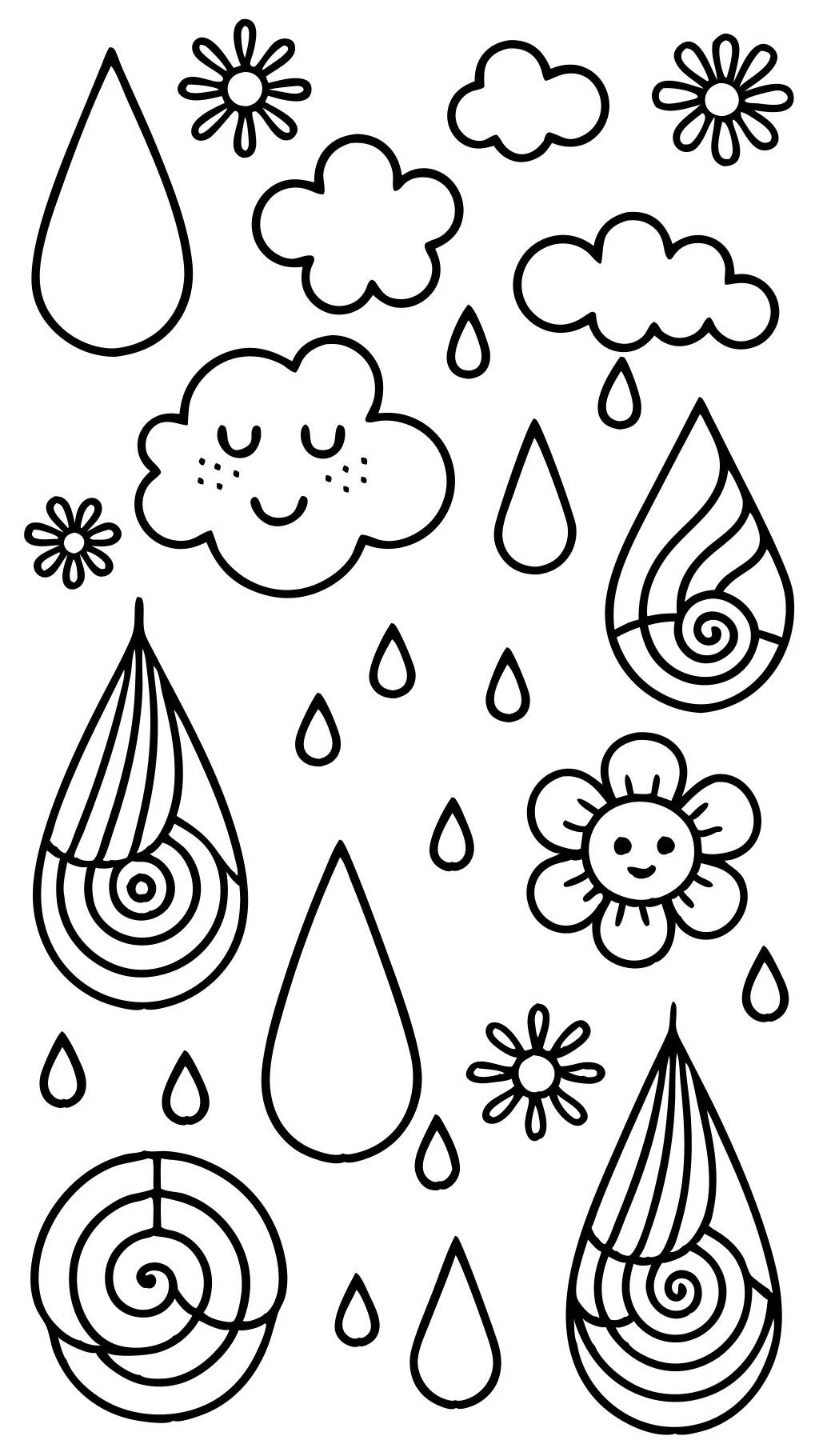 coloriage de pluie